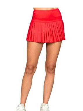 Gold Hinge Women's Pleated Tennis Skirt with Built-in Shorts. Size S.